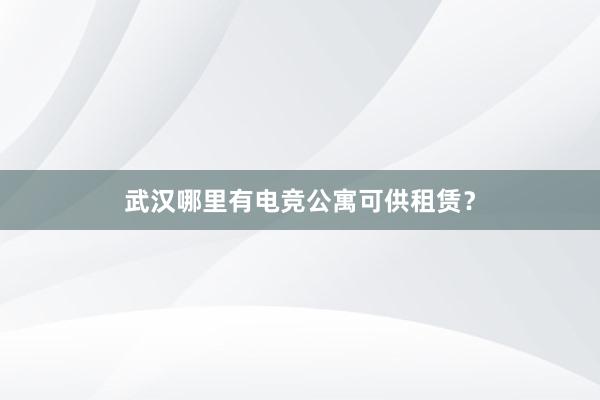 武汉哪里有电竞公寓可供租赁？