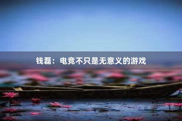 钱磊：电竞不只是无意义的游戏